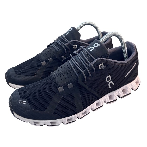 On Shoes - On Cloud Running Shoes Black White Mesh Sneakers Womens 9